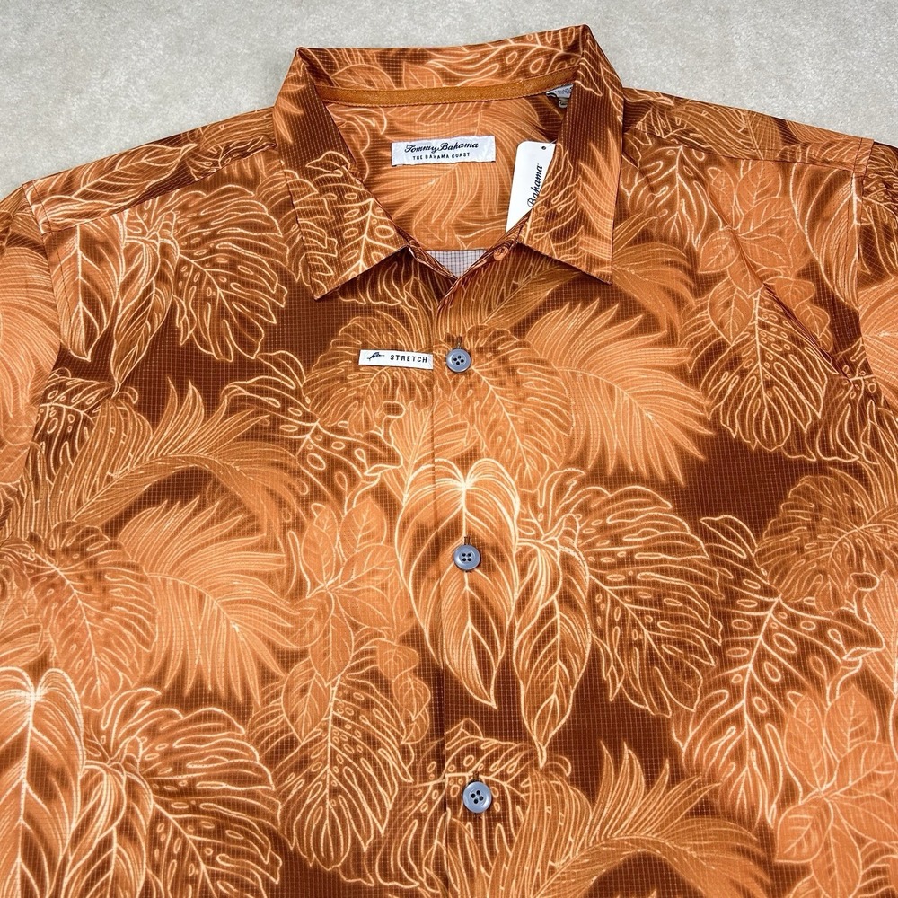 Tommy Bahama Bahama Coast Mens M Hawaiian Shirt Performance Ripstop IslandZone